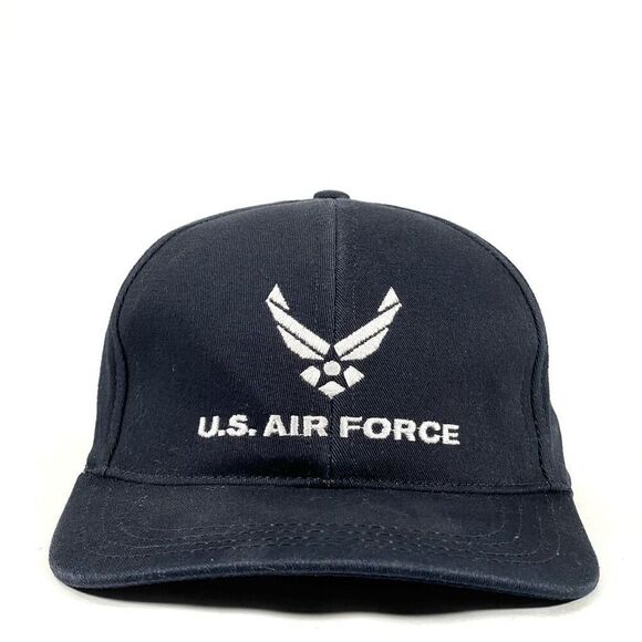 US AIR FORCE Baseball Cap OSFA Dark Navy Embroidered Fitted Hat made in USA‎ - Picture 1 of 7